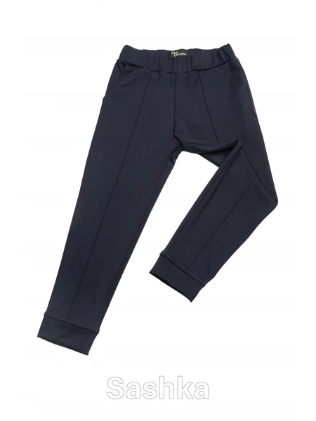 Штани для хлопчика трикотажні зі стрілками сині